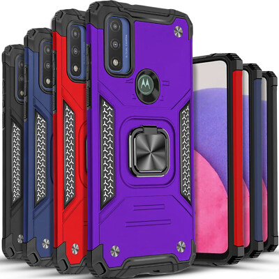 For Motorola Moto G Power 2022 Case Phone Cover Kickstand+ Tempered Glass Screen