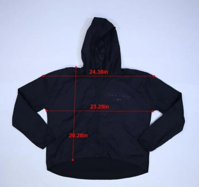 Chaqueta cortavientos Under Armour para mujer holgada híbrida tejida cremallera completa con capucha M Foto 2 de 4