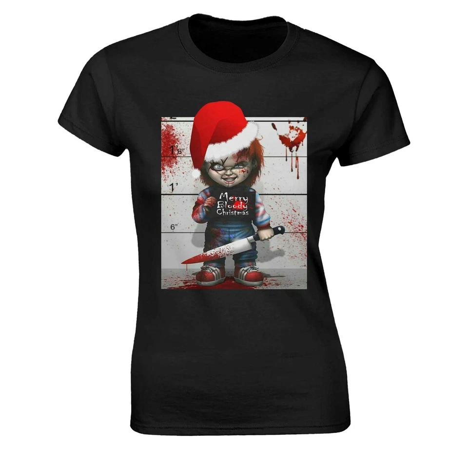 Chucky Bloody Christmas T-shirt for Men Women Kids Xmas Gift Plus Size Available - Image 4 of 4