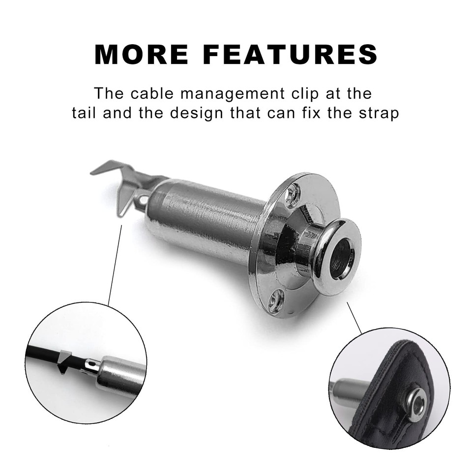 6.35mm Acoustic Guitar Bass Mono Endpin Output Jack Strap Button Jack