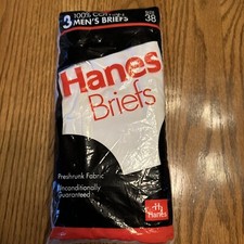 Vintage 1992 Hanes Cotton Briefs 3 Pack USA Made Mens Size 40 Sealed