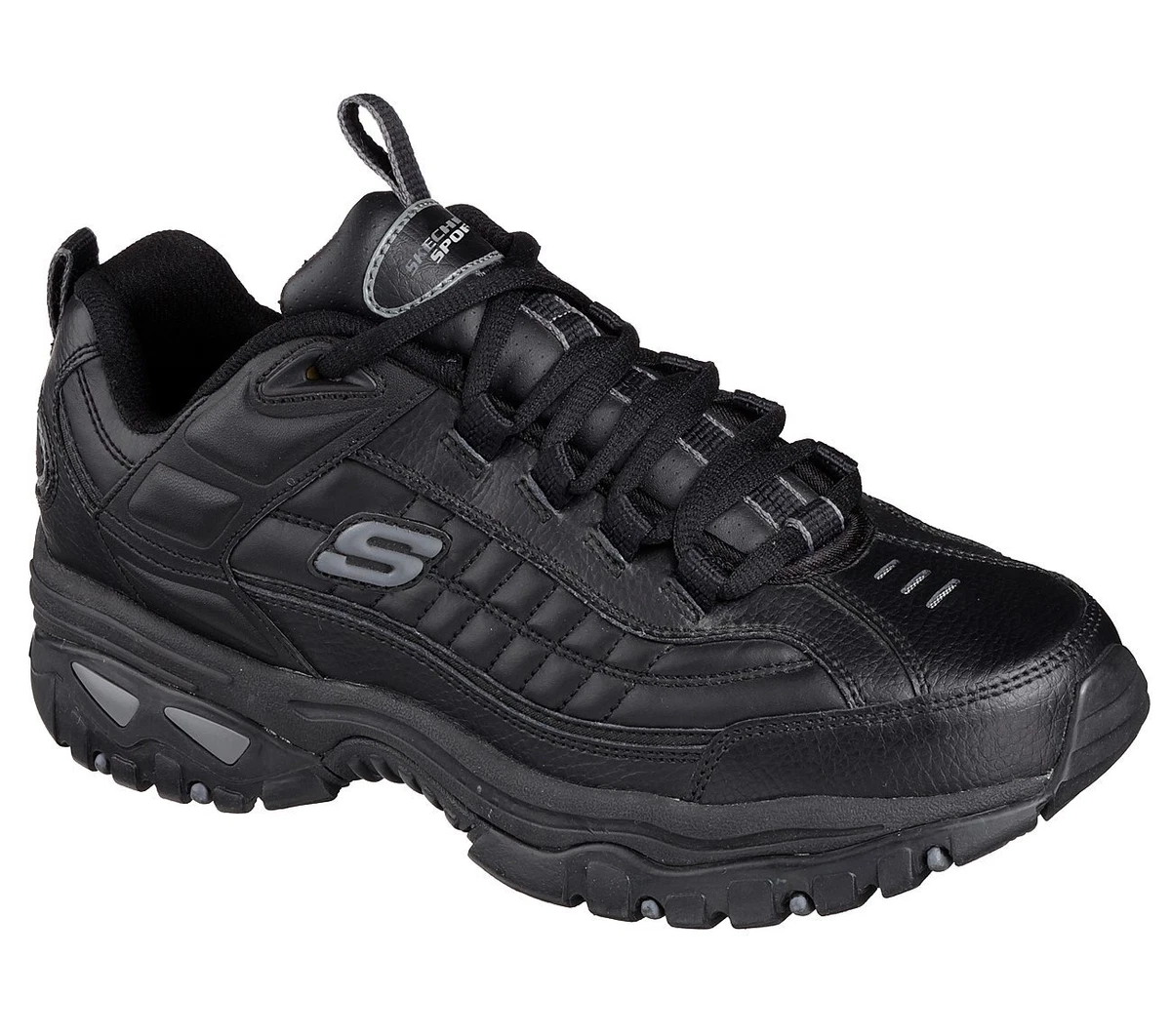 Skechers black leather clearance sneakers