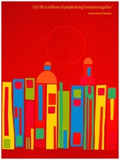 Inspirational Decor Poster.City life lonesome together.Quote Art Design.6163