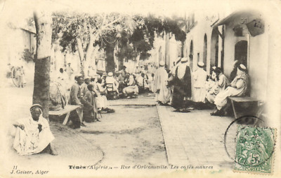 Postcard PC ALGERIA, TENES, RUE D'ORLÉANSVILLE, J.GEISER, VINTAGE POSTCARD (b8369)