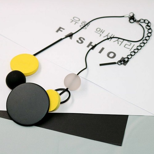 Personality, fashion, wooden geometry, frosted bead, top grade short - Picture 2 of 8
