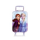 Disney Frozen II Anna Elsa Rolling Soft Side Luggage for Kids [17 Inch - Purple]