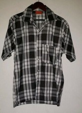 Vintage LA County Plaid Button Down Shirt Short Sleeve Size Small Made In USA