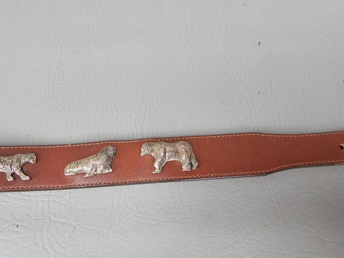 Honest by Brighton Safari Animal Belt Brown Leather Silver 