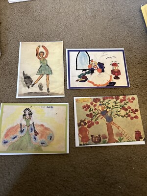 4 Holocaust Museum Blank Greeting Cards Art From 40 s By Refugees Jewish Art  B 