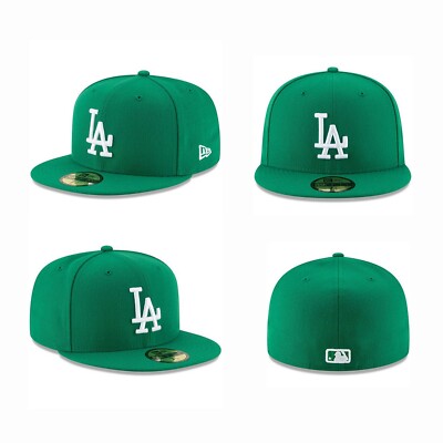 Los Angeles Dodgers MLB Basic Green on White 59Fifty Fitted Hat