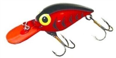 Brad's Wiggler Crankbait Trolling Casting 3 In 3/8 Oz FL Red Black H-Bone BW-17