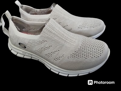 Skechers Men’s Gray Dual-Lite Relaxed Fit Memory Foam Sneakers Sz 10.5 Skechers dual lite mens size 11.5 grey white light weight  main image 4