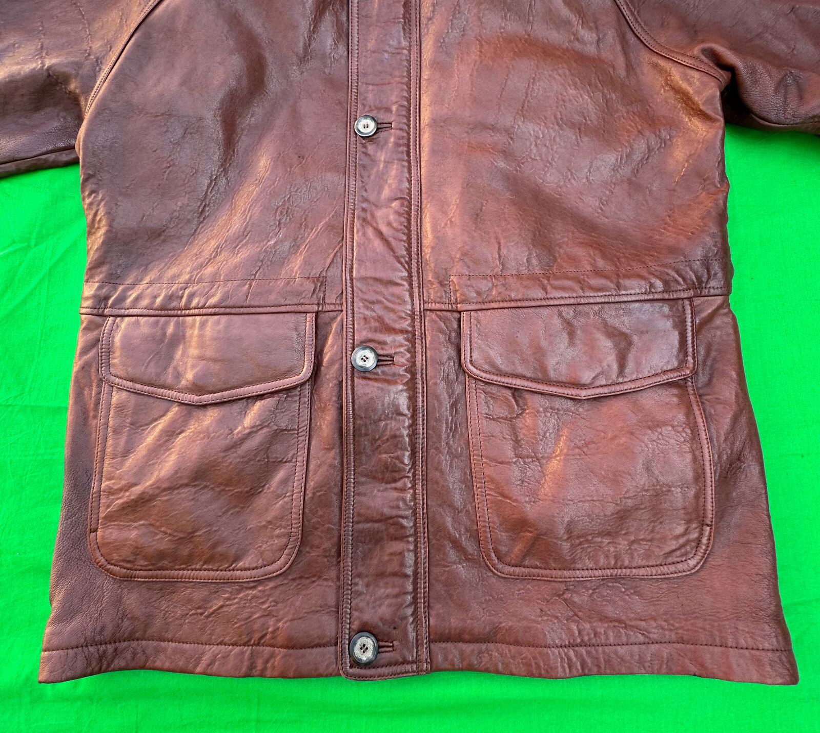 Vintage Wilsons Pelle Studio Men's Brown Leather Jacket Size L. image 5