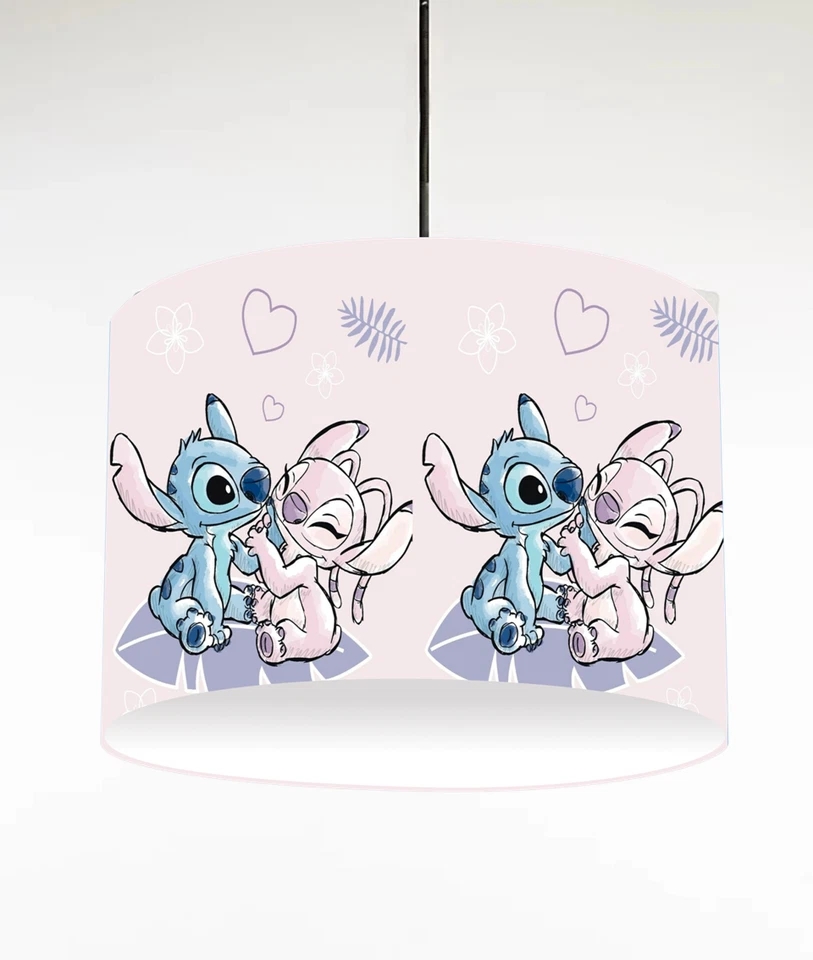 STITCH & ANGEL b PANTALLA DE LUZ DE TAMBOR DE TECHO / PANTALLA DE LÁMPARA DE MESA 3 TAMAÑOS