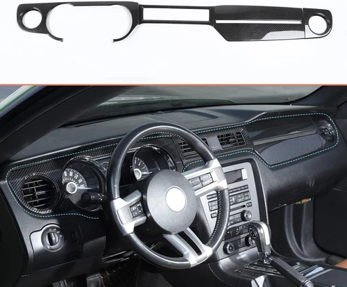 Carbon Fiber Print Cluster Panel Dash Trim Overlay Cover Fits 10-14 Mustang