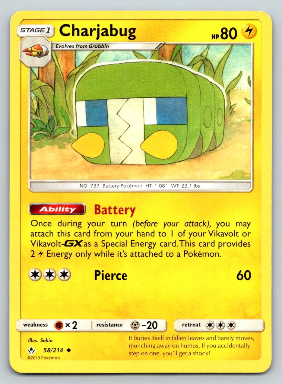 CHARJABUG 58/214 UC UNBROKEN BONDS POKEMON MP SEKIO