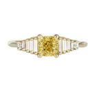 1.2ct Natural Yellow Sapphire Solitaire with Accents Ring 14k Yellow Gold Plated