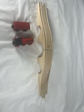 IKEA Wooden Railway Track Lot w/ Trains Curved Straight Bridges 4 Pc