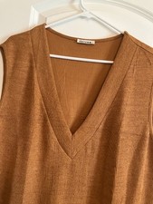 Vetior Knit Dress Rust Brown Color Size Large C522