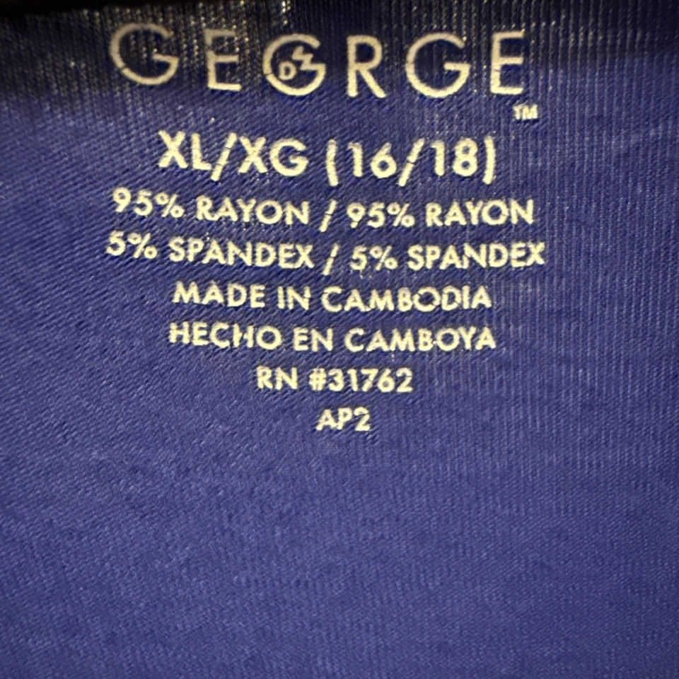 Blusa Top Para Mujer George Manga Corta Azul Marino Talla XL (16/18) Cuello Redondo Foto 3 de 4