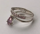Vintage ring sterling silver 925 Size 9 Weight 3.01 g Pink gem Ukrainian jewelry