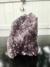 Amethyst cut base free form! 2.4 pounds, 4.5 inches tall, 3.3 inches wide