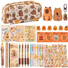 Cute Capybara Pencil Case Gift Set, Includes Pencil Case,Capybara Ball-Point ...