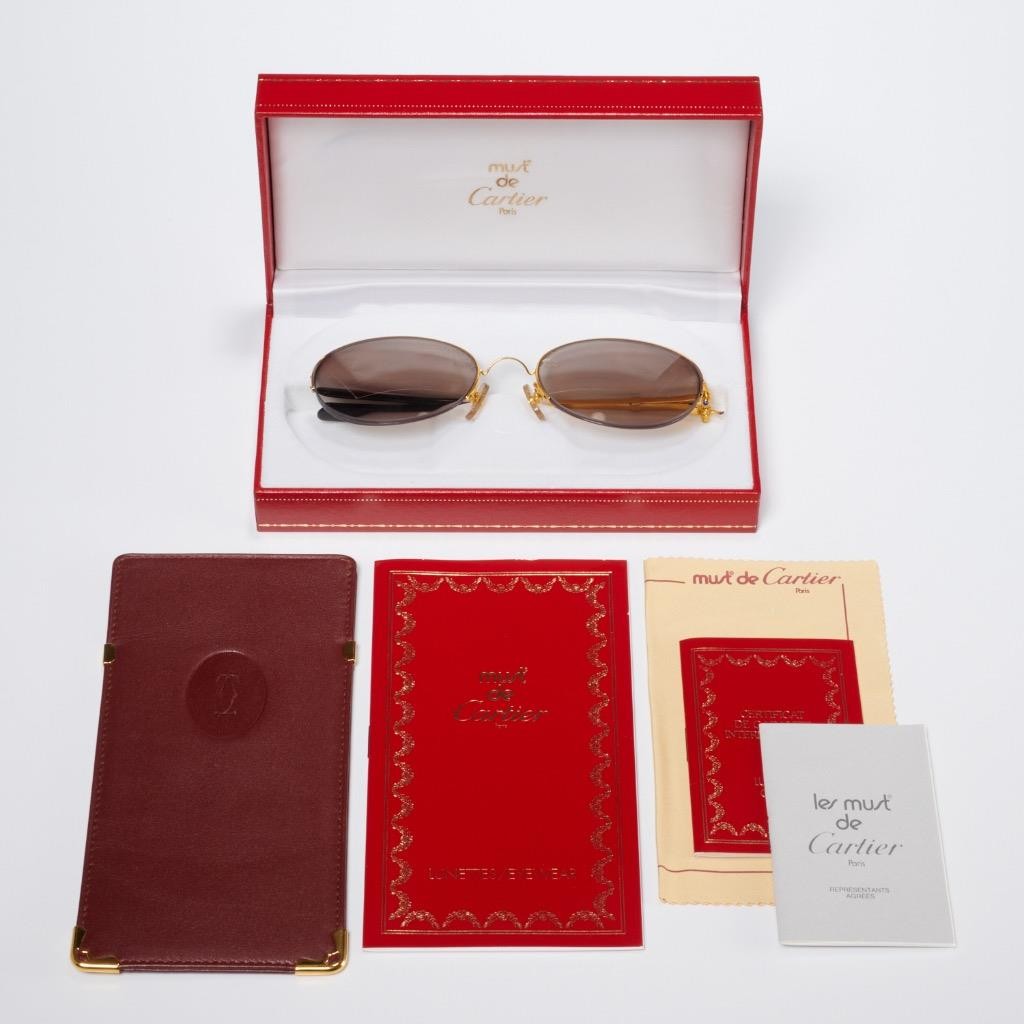 must de Cartier メガネケース ビンテージ Cartier Must de Cartier Vintage Sunglasses w Box Paperwork Case