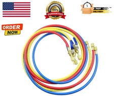 29986 Plus II 1/4" Hose with Compact Ball Valve End Refrigerant Charging Hose