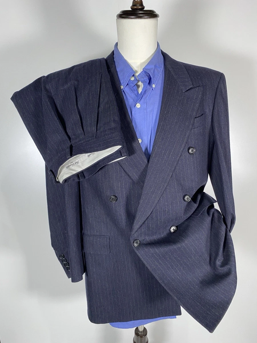 Pleated Striped Double-Breasted Suits & Blazers for Men for sale