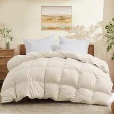 Queen Size down Comforter - All Season Ultra Soft Goose down Feather Fiber Fil
