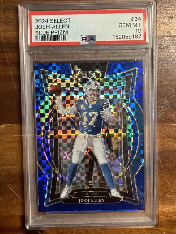 2024 Panini Select - Concourse Josh Allen #34 Blue Prizm /249 Color Match PSA 10