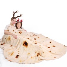 Burrito Tortilla Taco Blanket 71 inches for Adult Kids, Realistic Tortilla Th...