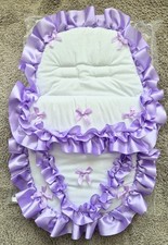 Romany Babies Car Seat Cosytoes Footmuff Lilac Frills And Bows Universal Fit
