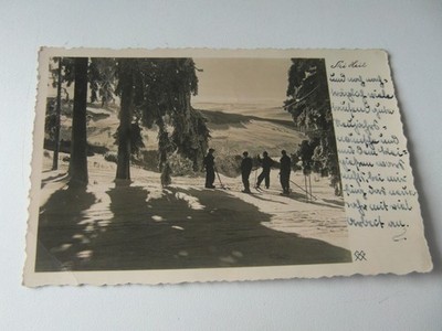 AK   Ski Heil Menschen,Skifahrer,Bäume,Winterschneelandschaft gel.12.1.38