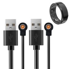 Magnetic Smart Ring Charger Cables - 2 Packs Universal Replacement Black