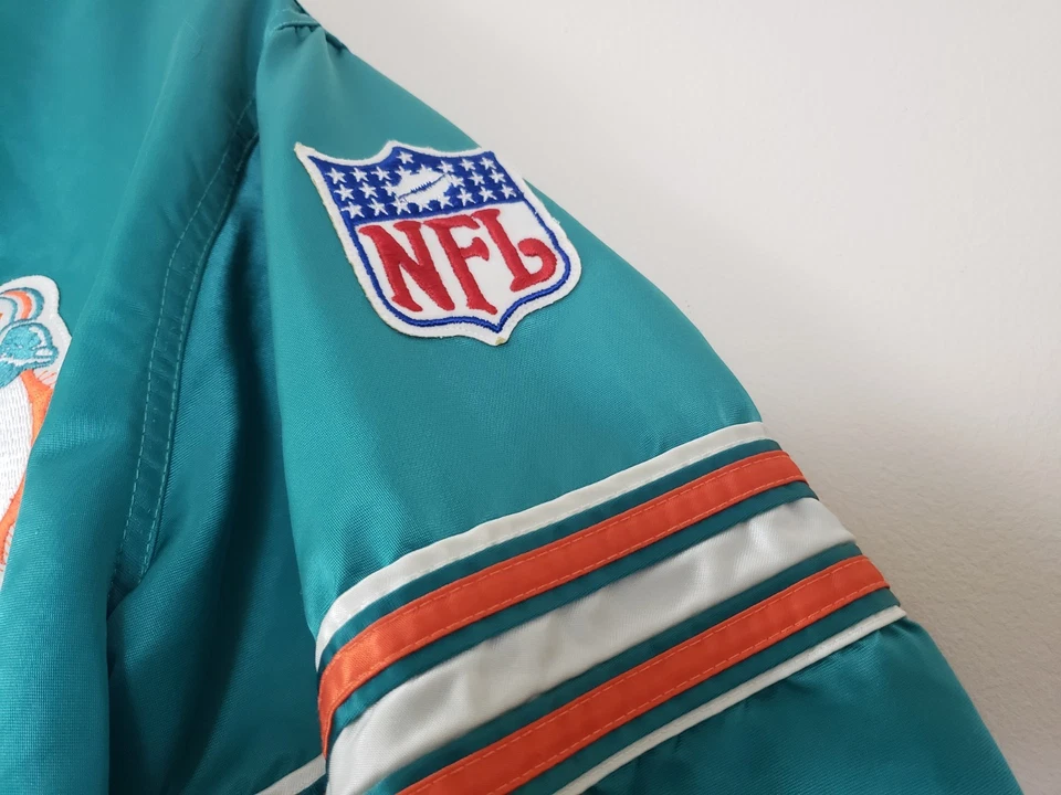 Chaqueta Bomber De Colección Starter Años 80 Super Bowl Talla M Miami Dolphins Retro Aqua DEFECTUOSA Foto 4 de 4
