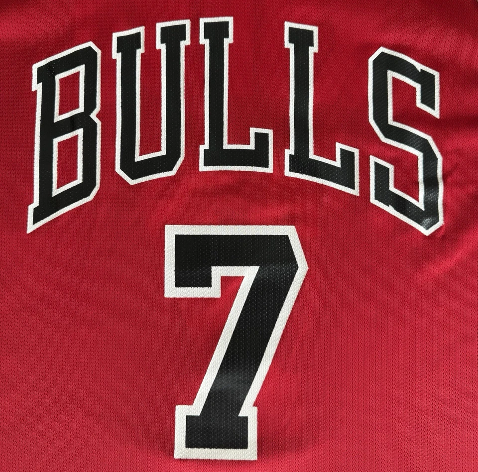 VINTAGE TONI KUKOC JERSEY CHICAGO BULLS CHAMPION RED NBA 52 XXL RARE SIZE - Image 3 of 4