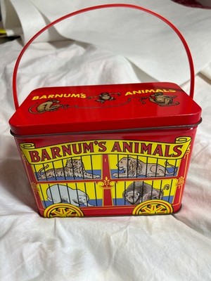 VINTAGE 1995 NABISCO BARNUM'S ANIMAL CRACKERS COOKIE TIN W/ HANDLE
