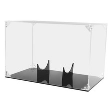 Football Display Case Acrylic Football Holder with Lid and Black Base Clear4487