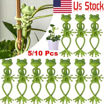5/10 Pcs Frog Plant Graden Stand Green Supports Holder Cute Stable Large Support