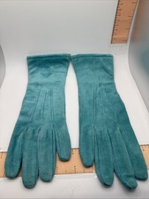 Vintage Blue Suede Woman  s Gloves  no size 