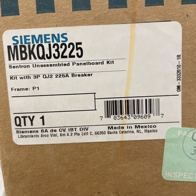 SIEMENS MBKQJ3225 225A 240V 3P NEW