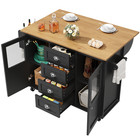 Küchenwagen Vielseitige Kücheninsel auf Rollen mit 120cm Klappbarer Tischplatte