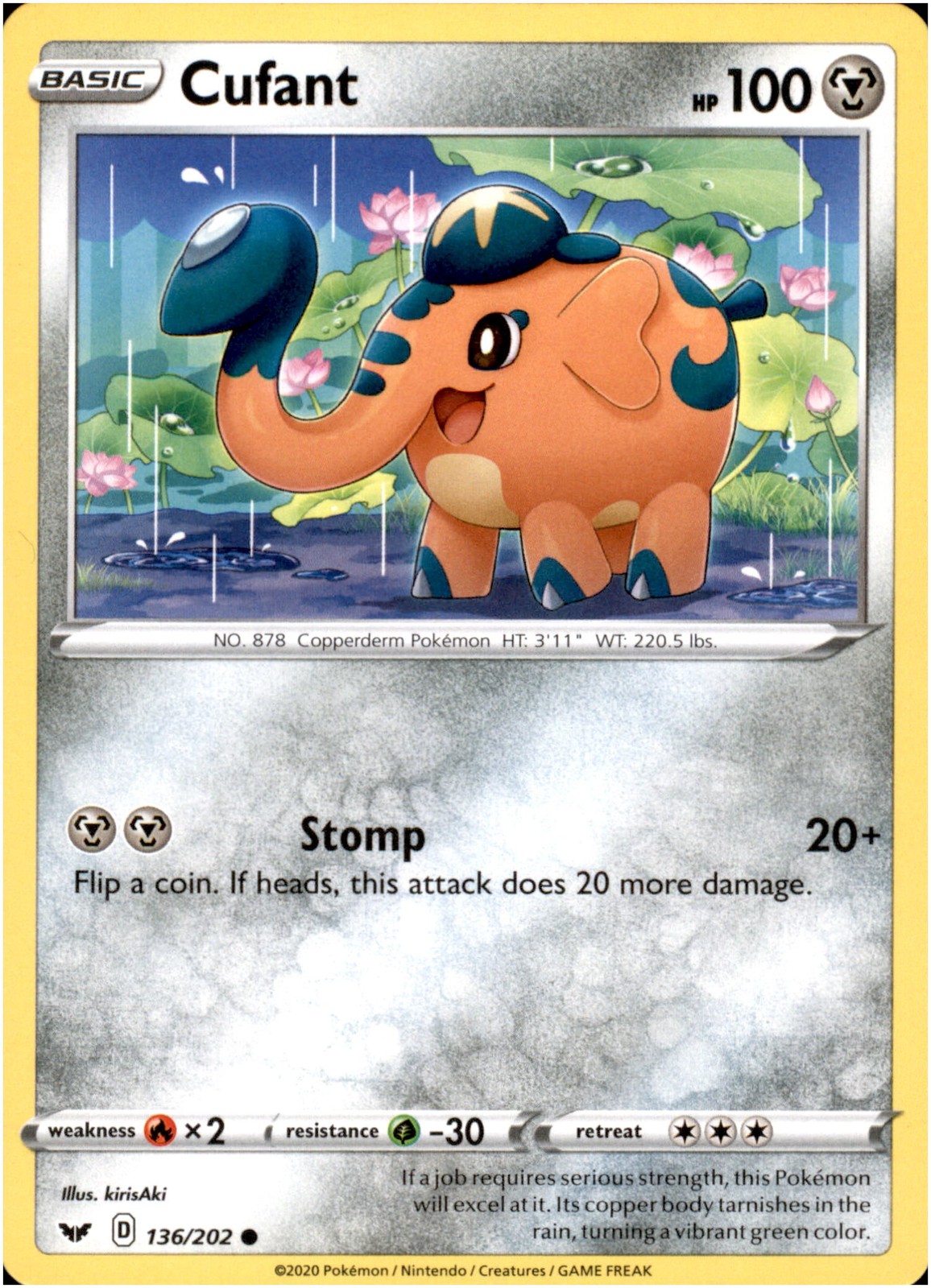 Cufant 136/202 Common - Pokemon SWSH01: Sword & Shield Base Set LP-NM