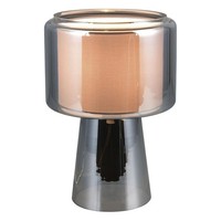 Trio Leuchten Rocka Tischleuchte Tischlampe Chromfarben Weiß Glas H 29 Cm