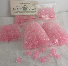 Vtg Lot NOS - PINK- Tri-beads, Small Propeller Beads   1960s Crafts