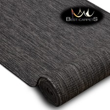 Runner Rugs 'SION' BLACK modern Stairs Width 70cm-150cm extra long sisal-like