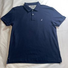 NAUTICA True Deck Slim Fit Polo Navy Blue, Men's Size Large
