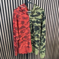 BAPE Ape head full zip Hoodie 1st camo green Red camo A Bathing Ape Size XL